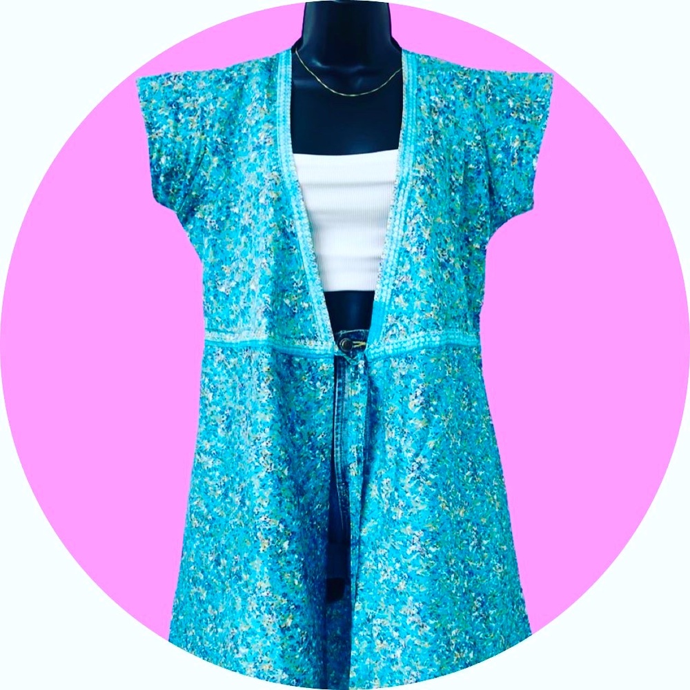 Vintage kimono bright blue